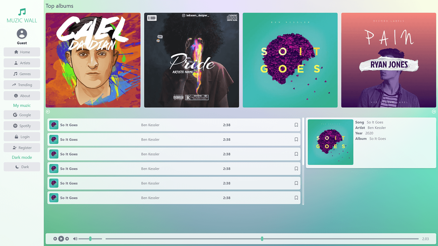 Music wall preview